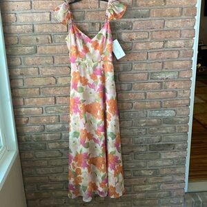 Floral Sleeveless Dress in Pink and Orange Size 6 NWT